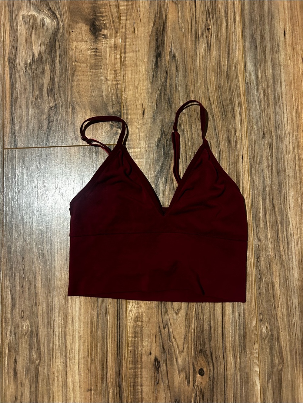 PINK Victoria's Secret Burgundy V-Neck Bralette Cami